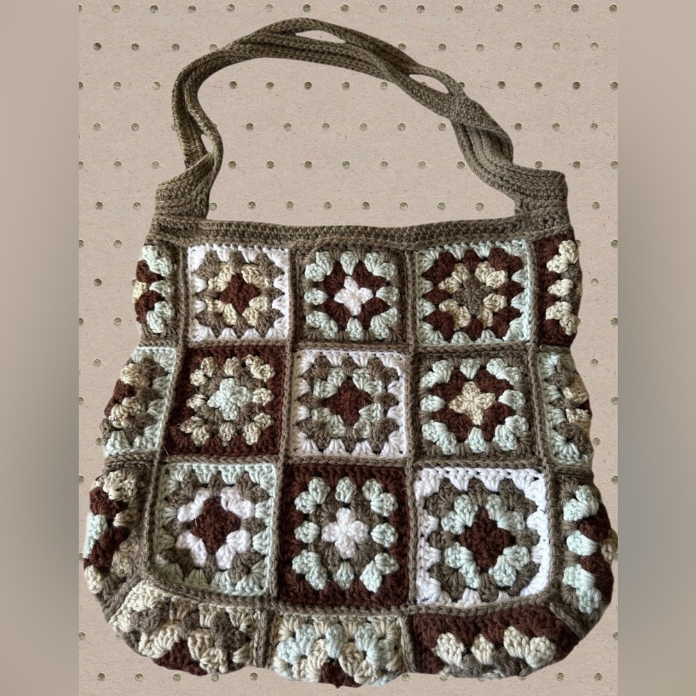 Handmade Crocheted Granny Square Tote
